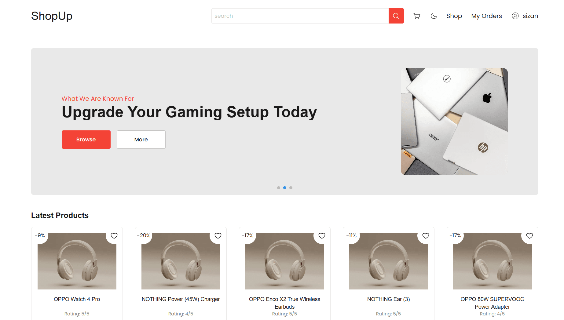 ShopUp e-commerce application